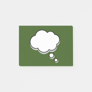 Green and White Talk Bubble Personalized Name Post-it Notes