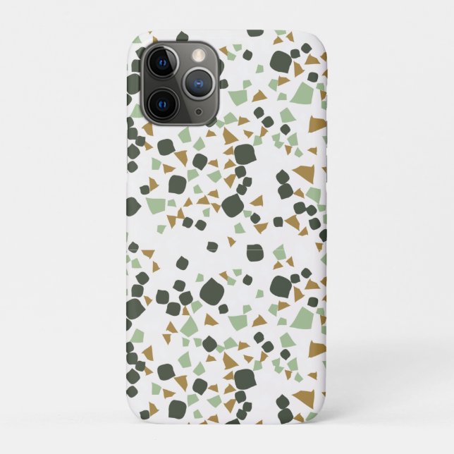 Green and White terrazzo Minimal modern Case-Mate iPhone Case (Back)