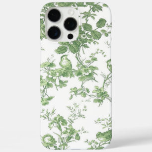 Green and White Toile iPhone 16 Pro Max Case