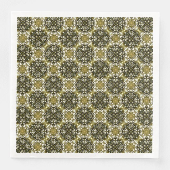 Green and White Urban Nature Pattern Napkin (Front)