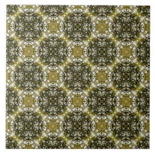 Green and White Urban Nature Pattern Tile