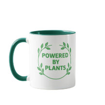Green and White Vegan Plant Based Mug