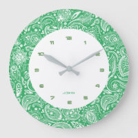 Green And White Vintage Floral Paisley