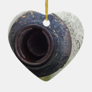 green and white vintage truck gas ceramic ornament