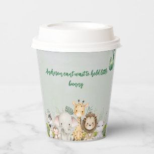 green and white watercolor baby shower plates paper cups
