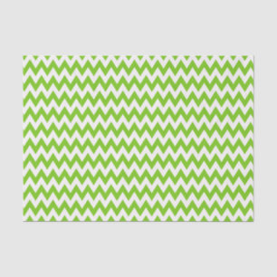 GREEN AND WHITE ZIG ZAG STRIPES TISSUE PAPER