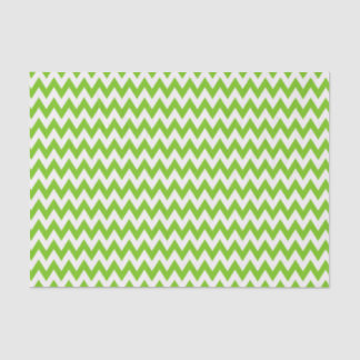 GREEN AND WHITE ZIG ZAG STRIPES TISSUE PAPER