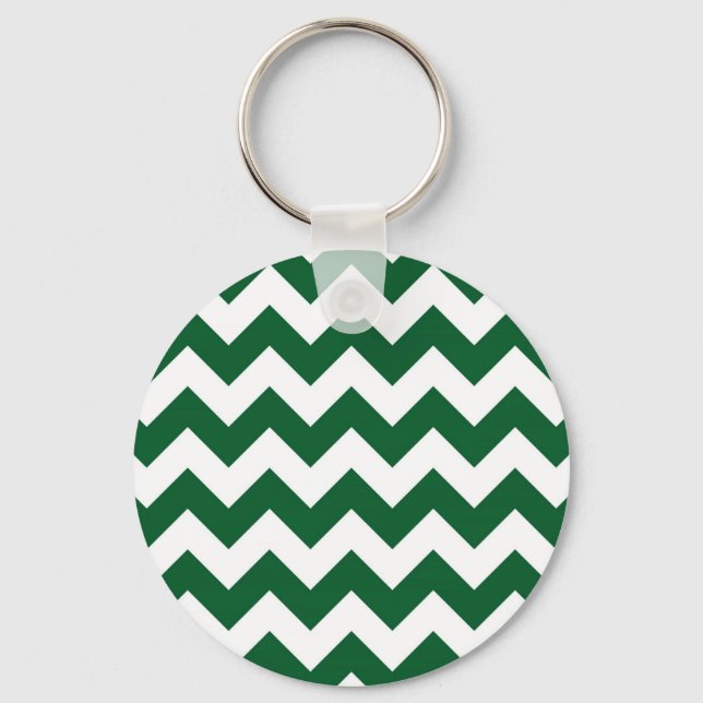 Green and White Zigzag Keychain (Front)