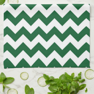 Green and White Zigzag Kitchen Towel