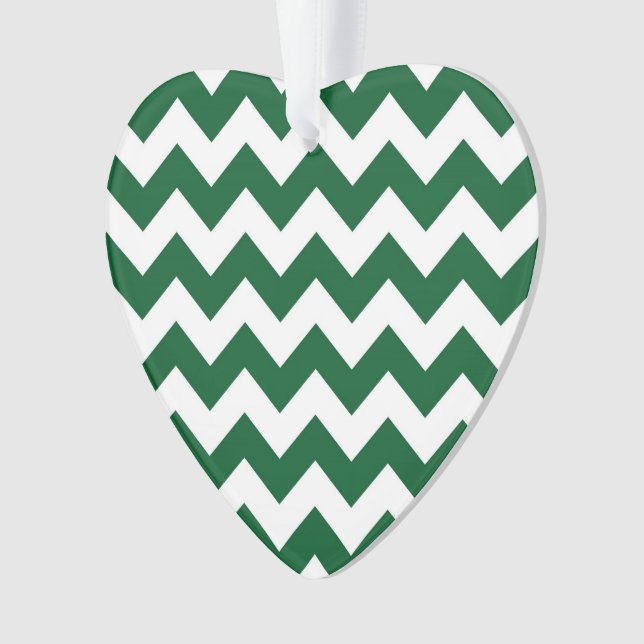 Green and White Zigzag Ornament (Front)