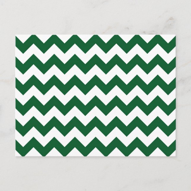 Green and White Zigzag Postcard (Front)