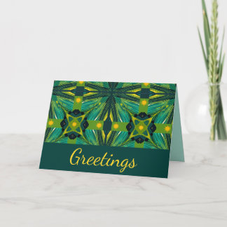 Green and yellow abstract squares  card