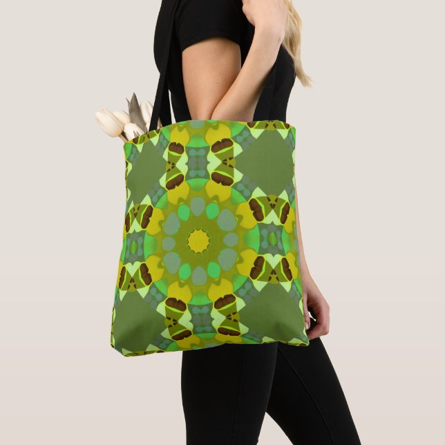 Green and Yellow Abstract Tote Bag (De près)