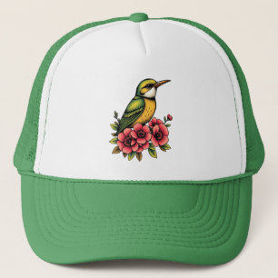 Green and Yellow Bird Trucker Hat
