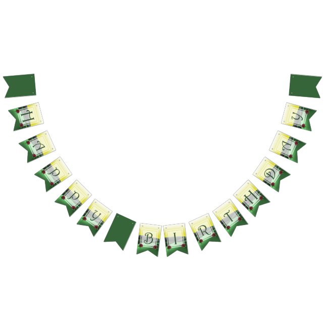 Green and Yellow Birthday Party Bunting Flags (All)
