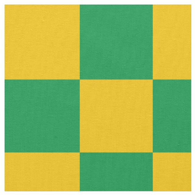 Green and yellow chequerboard pattern fabric (Close Up)