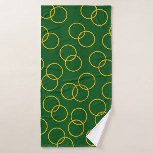 Green and Yellow Circles Bath Towel