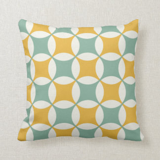 Green and yellow circles throw pillow
