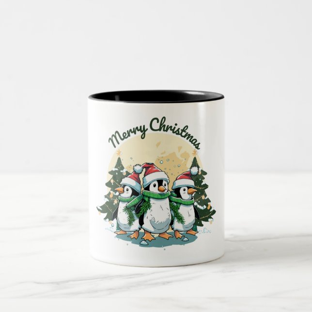 Green and Yellow Creative Illustrated Two-Tone Coffee Mug (Center)