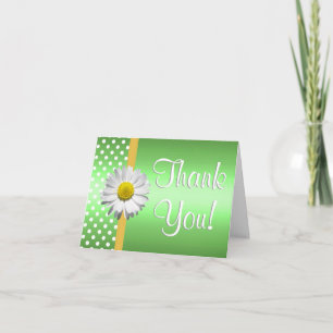 Green and Yellow daisy Thank you card