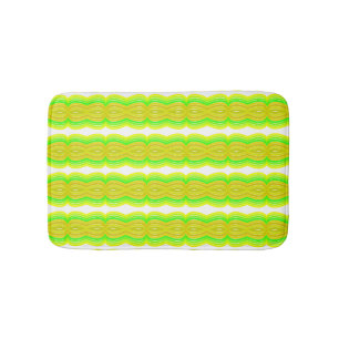 Green And Yellow Figure Eight Ribbon Pattern Art Bath Mat