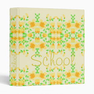 Green And Yellow Flowered School Binder