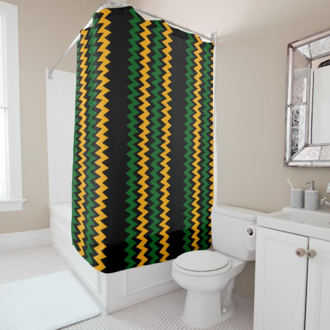 Green and Yellow Gold Chevron Stripes (In Situ)