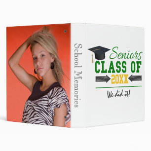 Green and Yellow Graduation Gear Binder