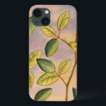Green and Yellow Leaves on Sunset Background iPhone 13 Case<br><div class="desc">The purple and gold of a sunset background is the perfect contrast to the yellow and green leaves that are the focus of this piece by Megan Meagher. You can almost hear the wind sing as it gently caresses the leaves.</div>