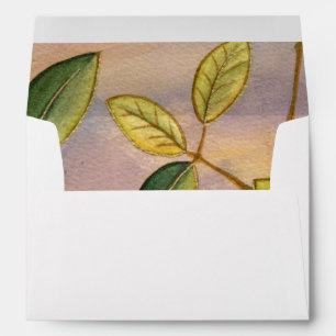 Green and Yellow Leaves on Sunset Background Envelope