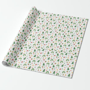 Green and Yellow Minimalist Christmas  Wrapping Paper
