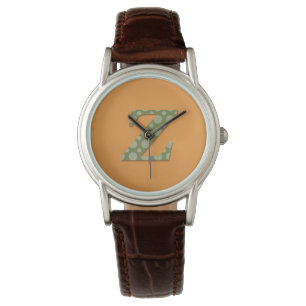Green and Yellow Monogram Letter Z Watch
