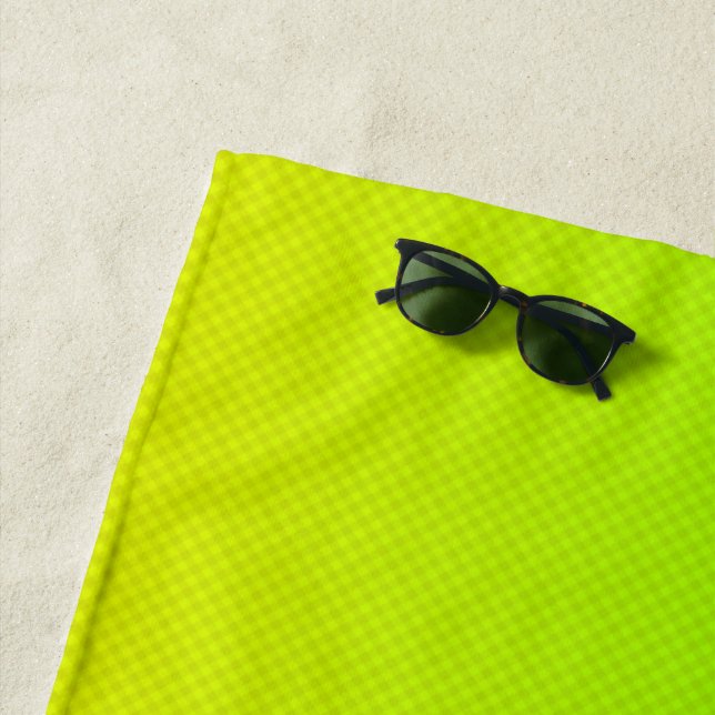 Green and yellow neon gradient beach towel (In Situ)