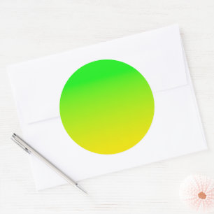 Green and yellow neon gradient classic round sticker