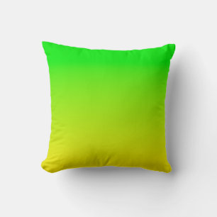 Green and yellow neon gradient throw pillow