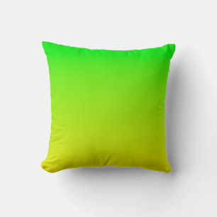 Green and yellow neon gradient throw pillow