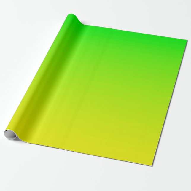 Green and yellow neon gradient wrapping paper (Unrolled)