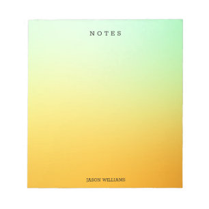 Green and Yellow Ombre Personalized Notepad