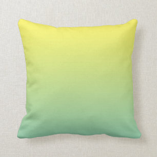 “Green And Yellow Ombre” Throw Pillow