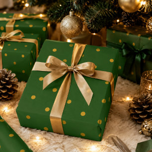 Green and yellow Polka Dots  Wrapping Paper