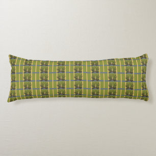 Green and Yellow Stripes with Blue Body Pillow