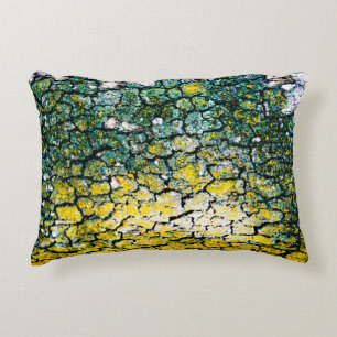 Green and Yellow Tree Bark Accent Pillow