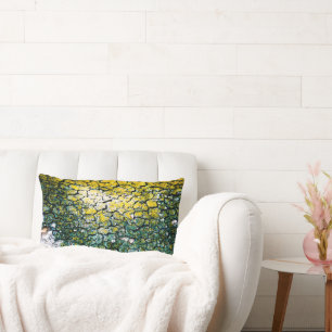 Green and Yellow Tree Bark Lumbar Pillow