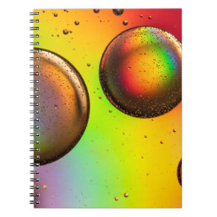 Green and yellow water droplets notebook