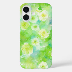 Green and Yellow Watercolor Floral Phone Case