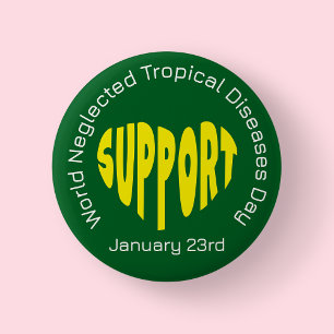 Green And Yellow World Neglected Tropical Diseases 2 Inch Round Button