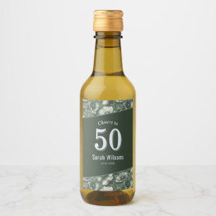 Green Anemones Women Birthday  For Wife Elegant  Wine Label