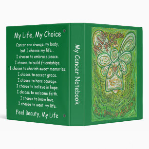Green Angel Art Cancer Poem Notebook Binder