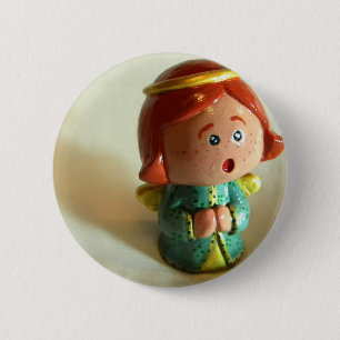 Green Angel V 2 Inch Round Button