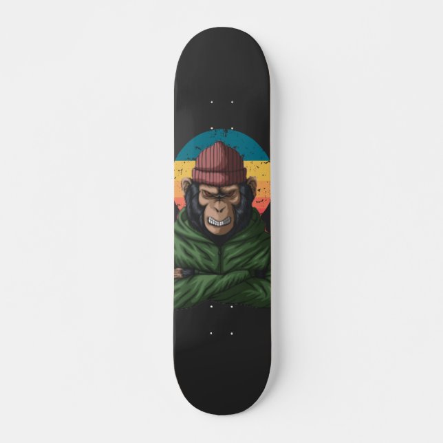 Green Angry Monkey  Skateboard (Front)